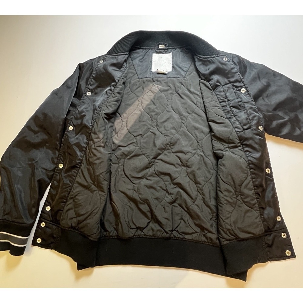 Stussy Varsity Black Satin Bomber Jacket- XL Embroidered- Snaps VTG- Y2K- 1990s - Picture 10 of 13